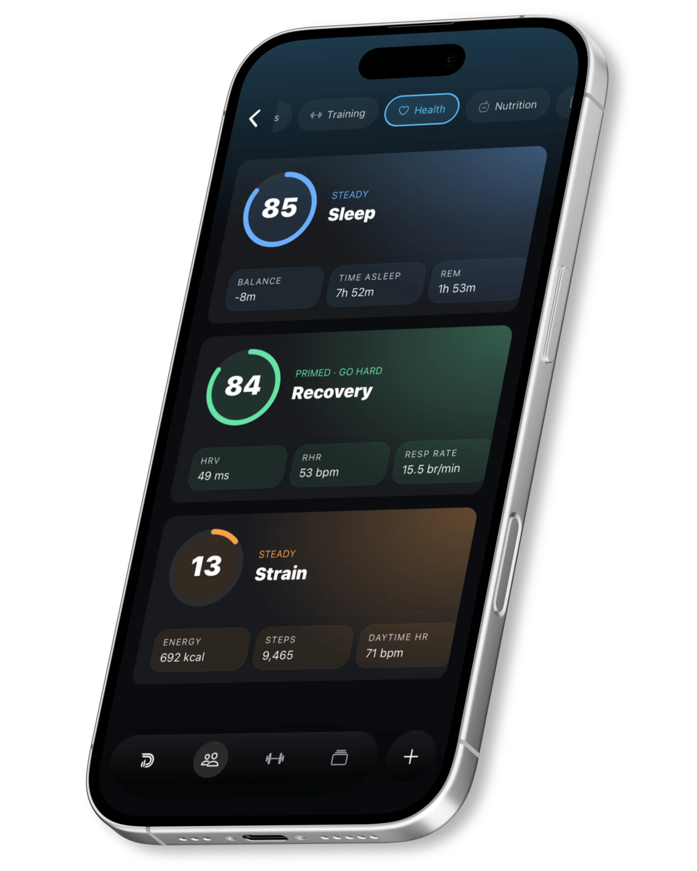 Demotu connecting wearable recovery and readiness data to movement on an iPhone